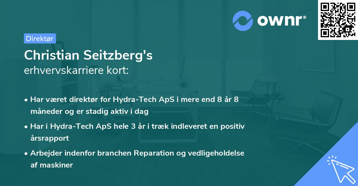 Christian Seitzberg's erhvervskarriere kort