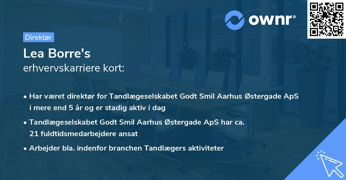 Lea Borre's erhvervskarriere kort