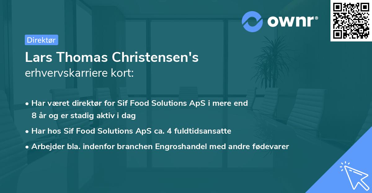 Lars Thomas Christensen's erhvervskarriere kort