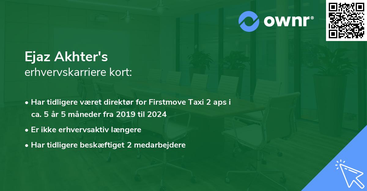 Ejaz Akhter's erhvervskarriere kort
