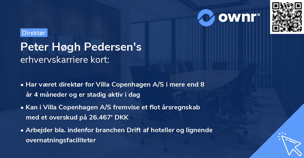 Peter Høgh Pedersen's erhvervskarriere kort