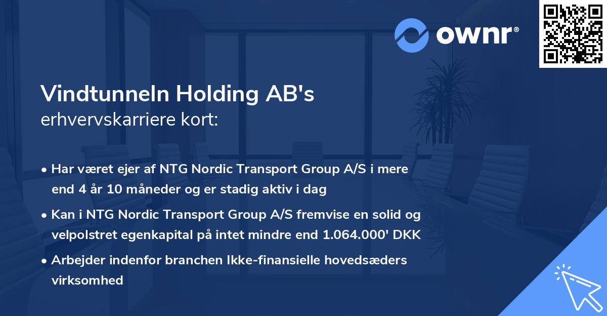 Vindtunneln Holding AB's erhvervskarriere kort