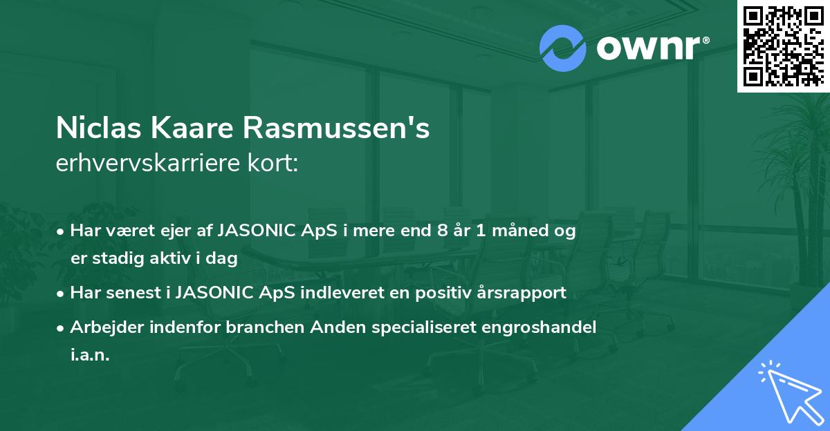 Niclas Kaare Rasmussen's erhvervskarriere kort