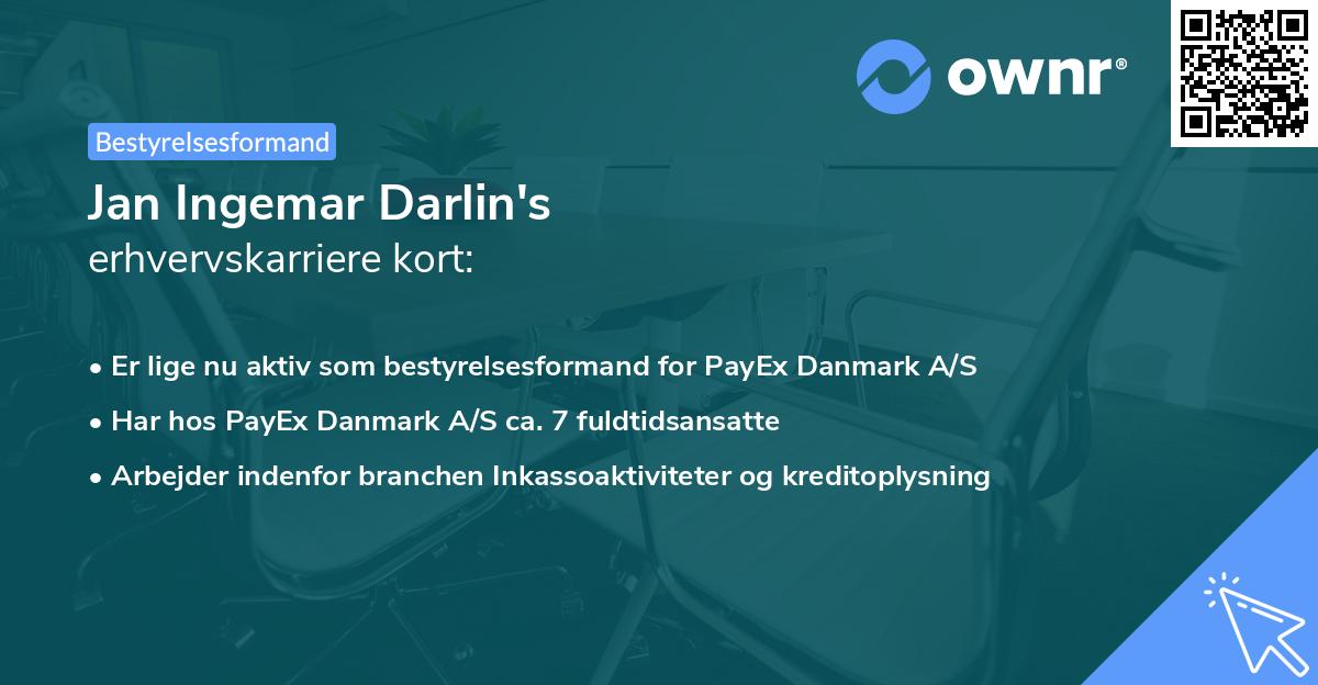 Jan Ingemar Darlin's erhvervskarriere kort