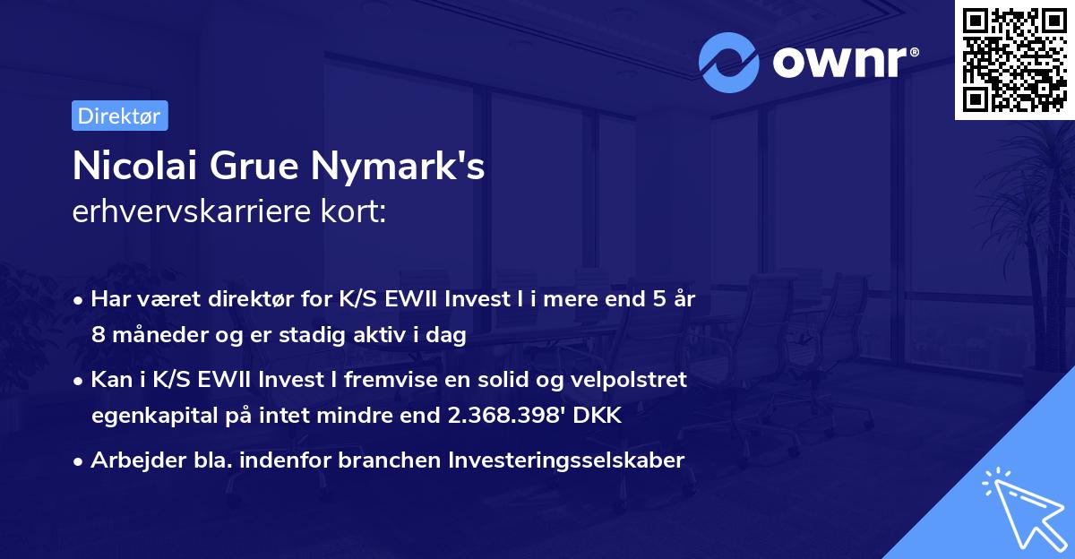 Nicolai Grue Nymark's erhvervskarriere kort