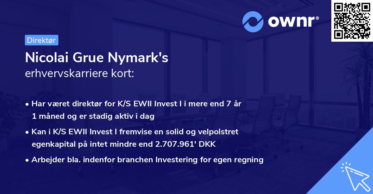 Nicolai Grue Nymark's erhvervskarriere kort