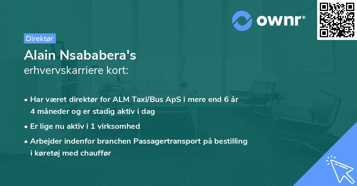 Alain Nsababera's erhvervskarriere kort