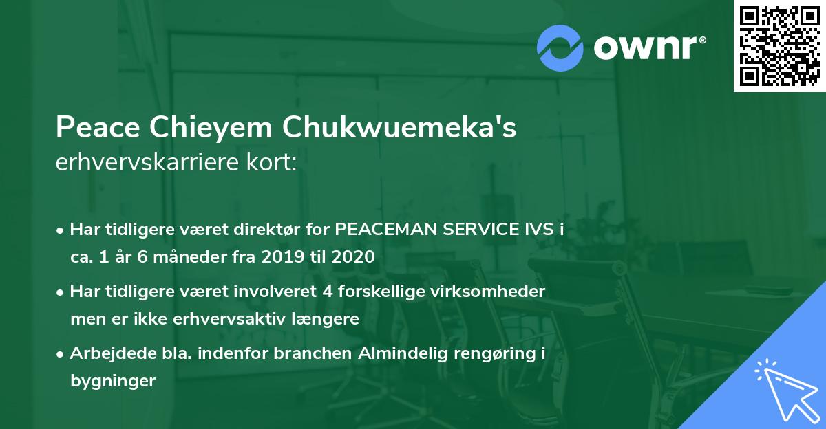 Peace Chieyem Chukwuemeka's erhvervskarriere kort