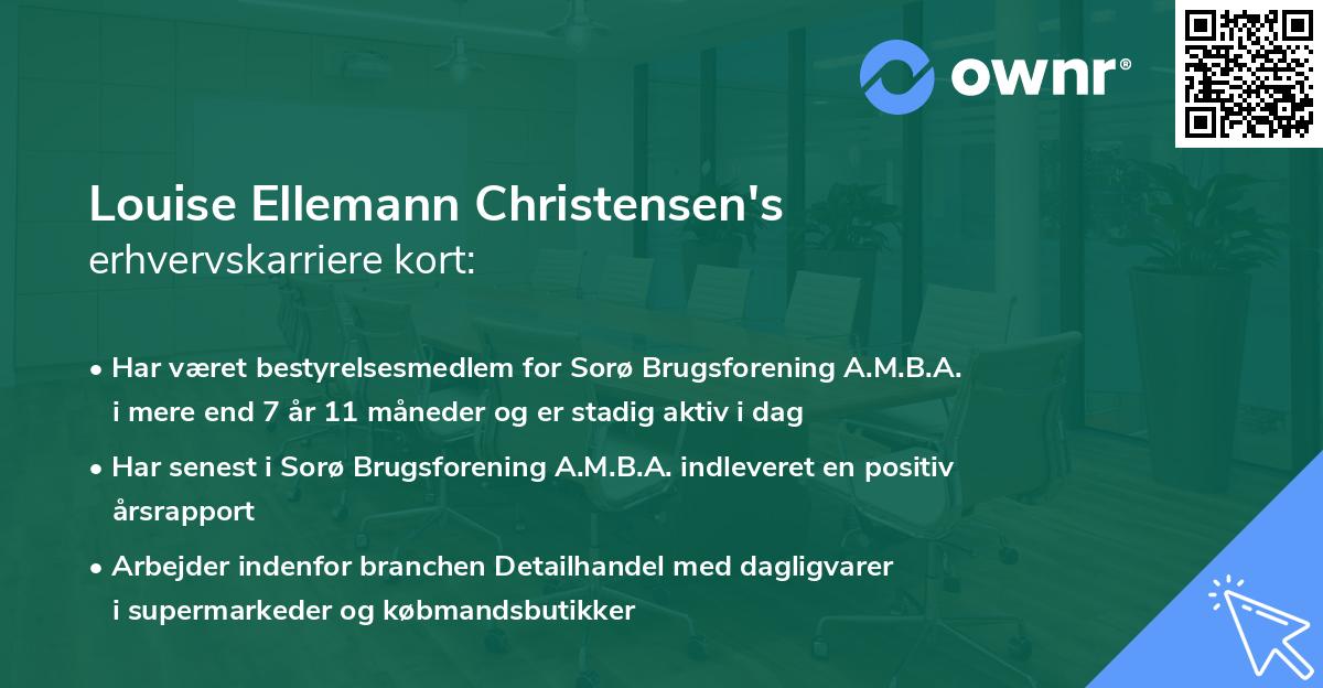 Louise Ellemann Christensen's erhvervskarriere kort