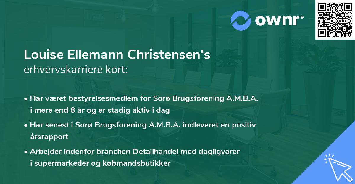 Louise Ellemann Christensen's erhvervskarriere kort