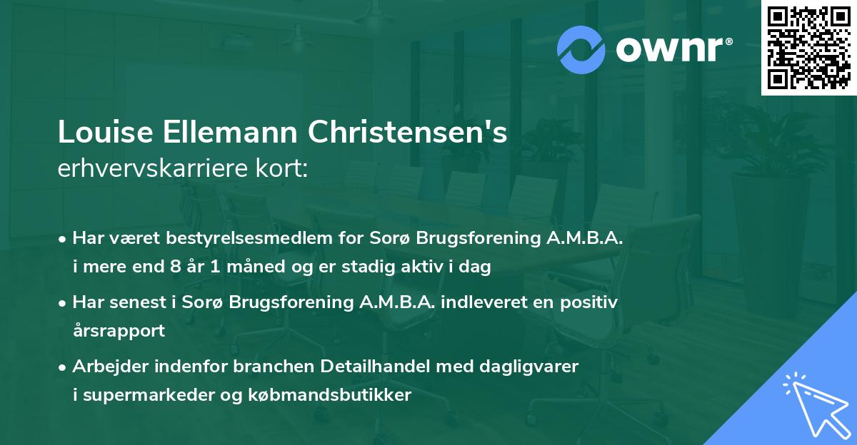 Louise Ellemann Christensen's erhvervskarriere kort