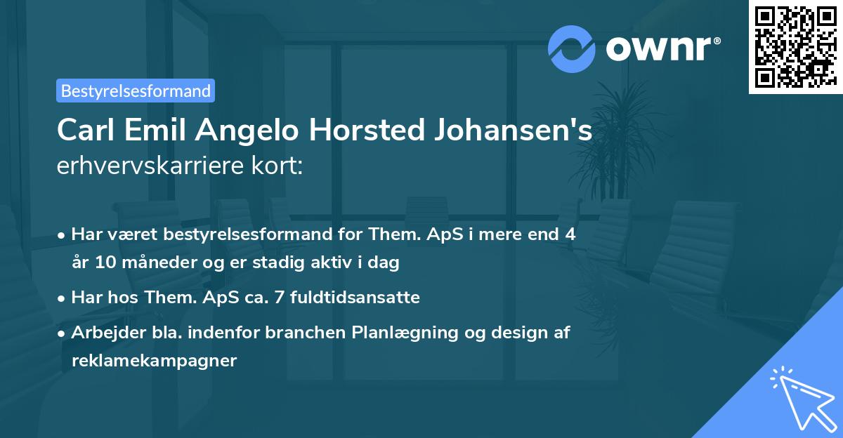 Carl Emil Angelo Horsted Johansen's erhvervskarriere kort