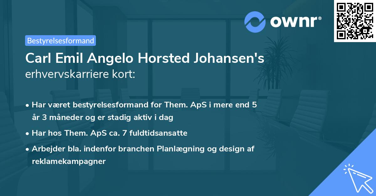 Carl Emil Angelo Horsted Johansen's erhvervskarriere kort