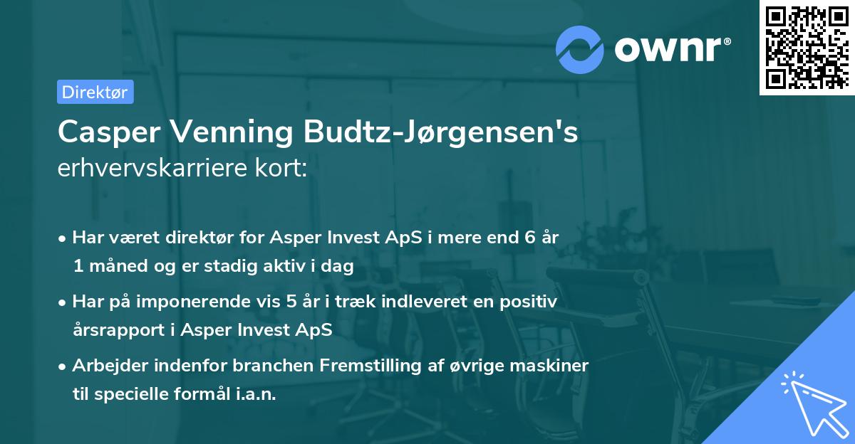 Casper Venning Budtz-Jørgensen's erhvervskarriere kort