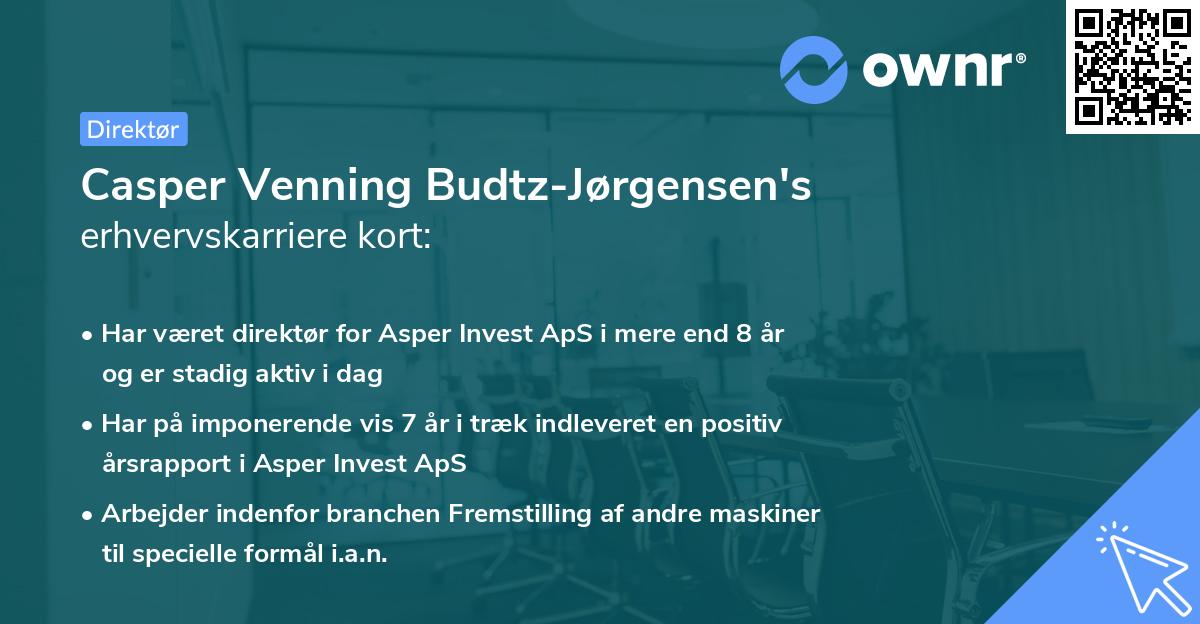 Casper Venning Budtz-Jørgensen's erhvervskarriere kort