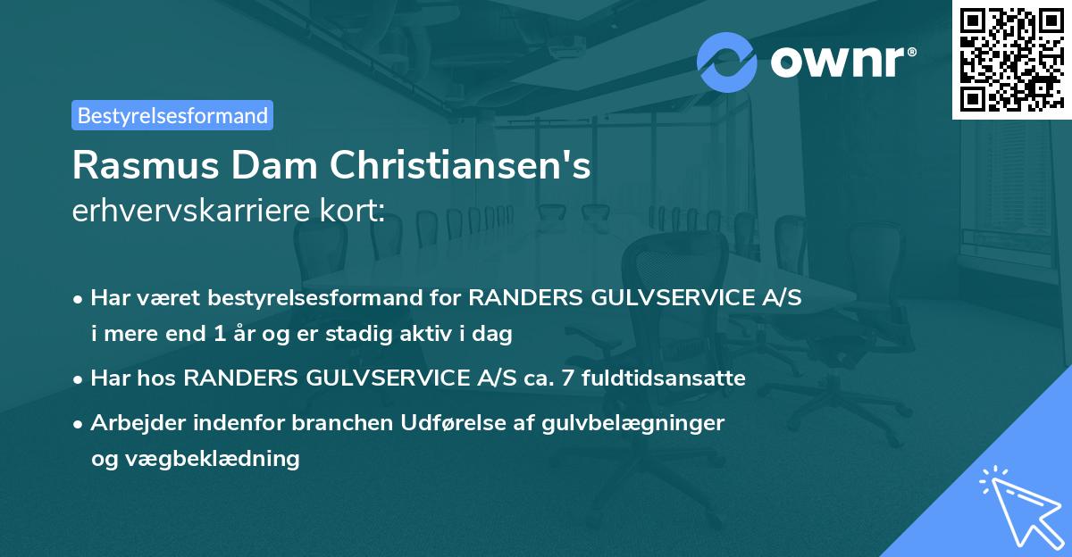 Rasmus Dam Christiansen's erhvervskarriere kort
