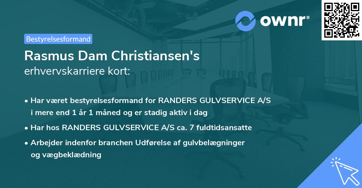 Rasmus Dam Christiansen's erhvervskarriere kort