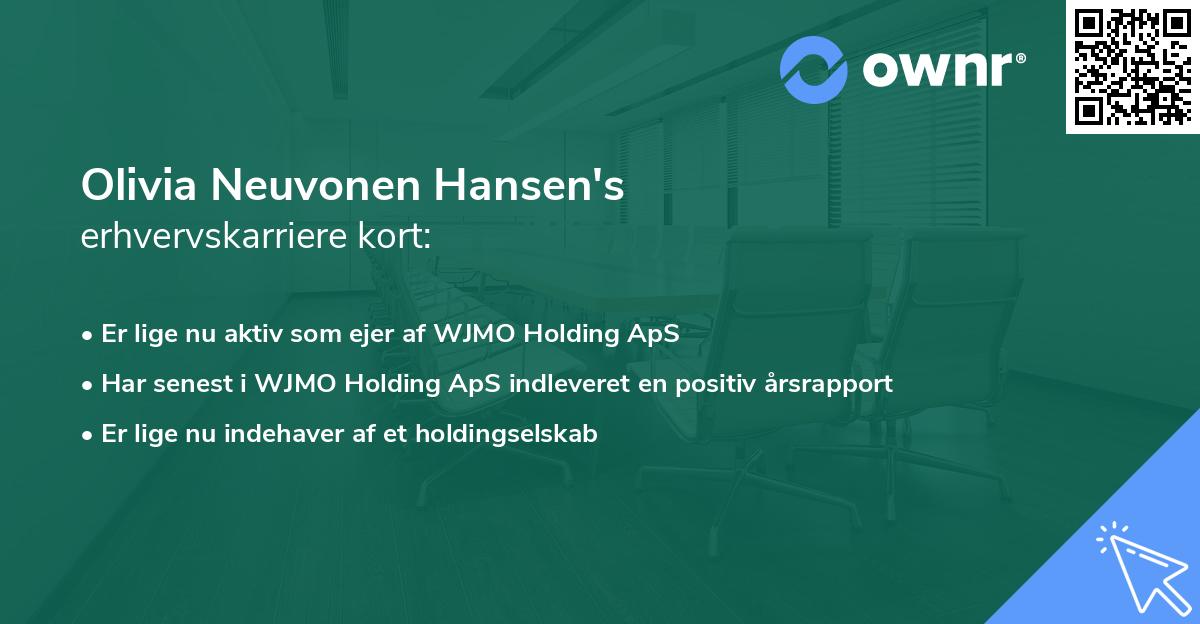 Olivia Neuvonen Hansen's erhvervskarriere kort