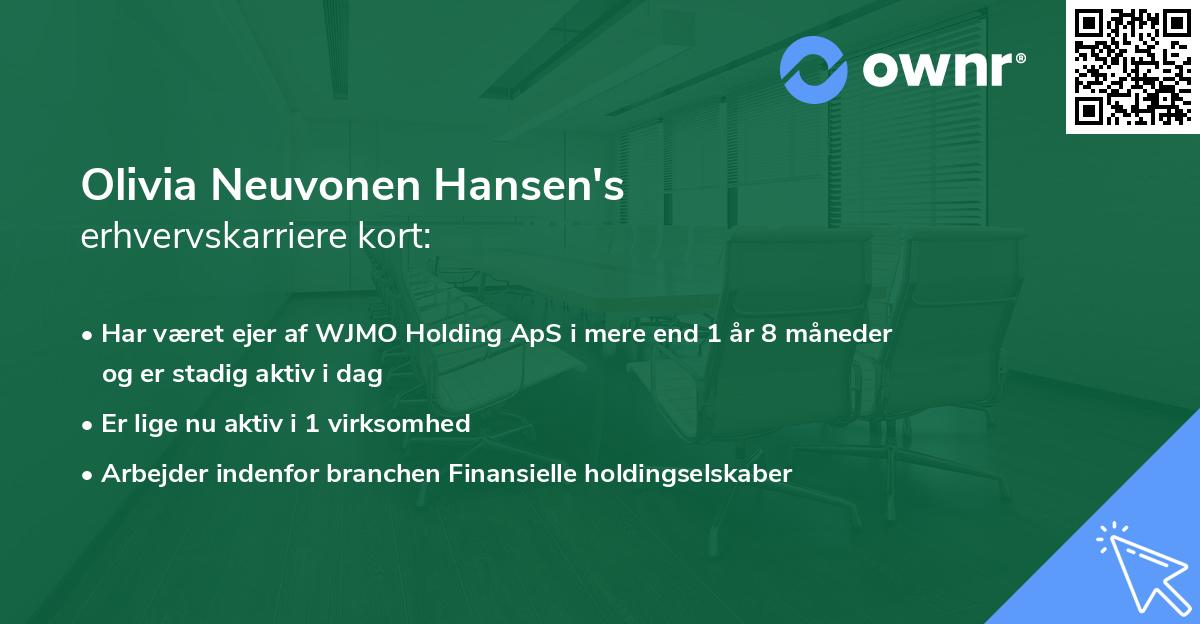 Olivia Neuvonen Hansen's erhvervskarriere kort