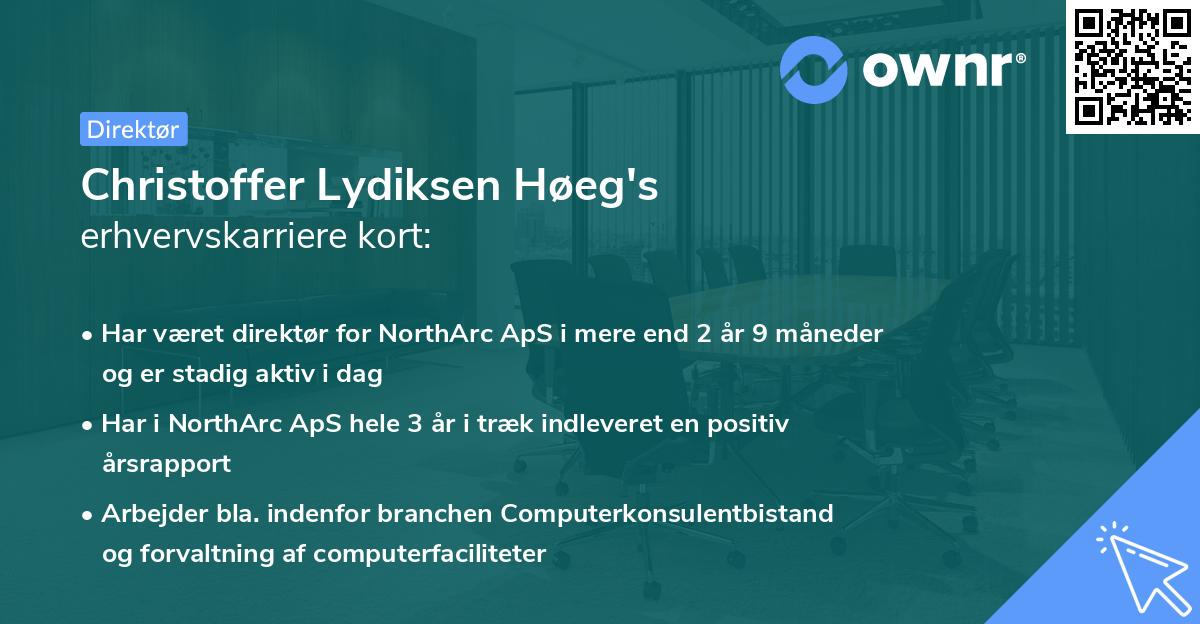 Christoffer Lydiksen Høeg's erhvervskarriere kort