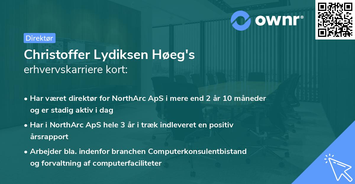 Christoffer Lydiksen Høeg's erhvervskarriere kort