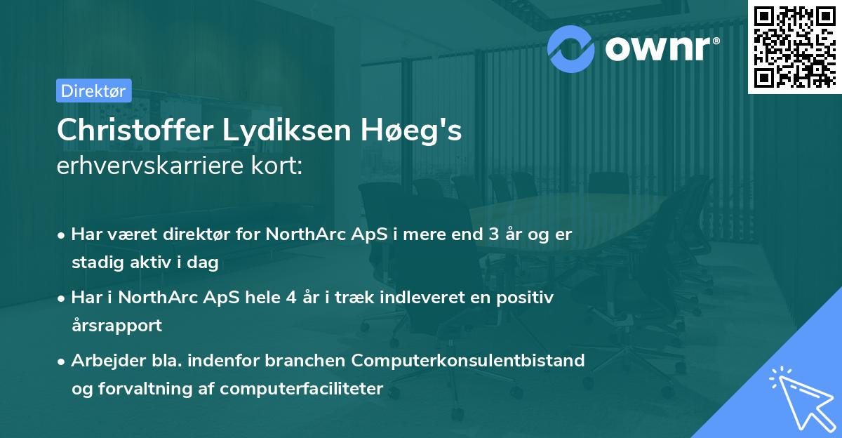 Christoffer Lydiksen Høeg's erhvervskarriere kort