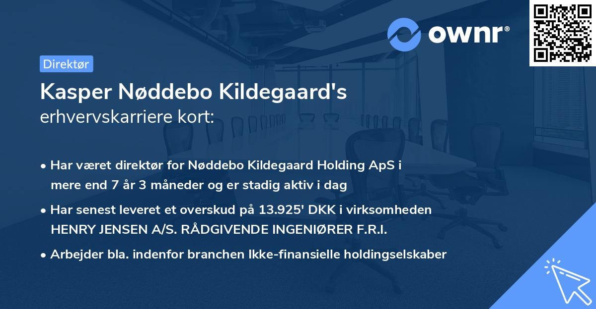 Kasper Nøddebo Kildegaard's erhvervskarriere kort