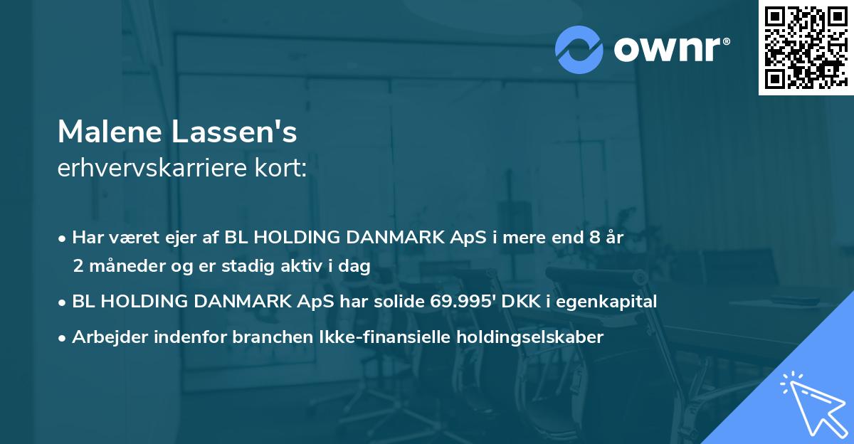 Malene Lassen's erhvervskarriere kort