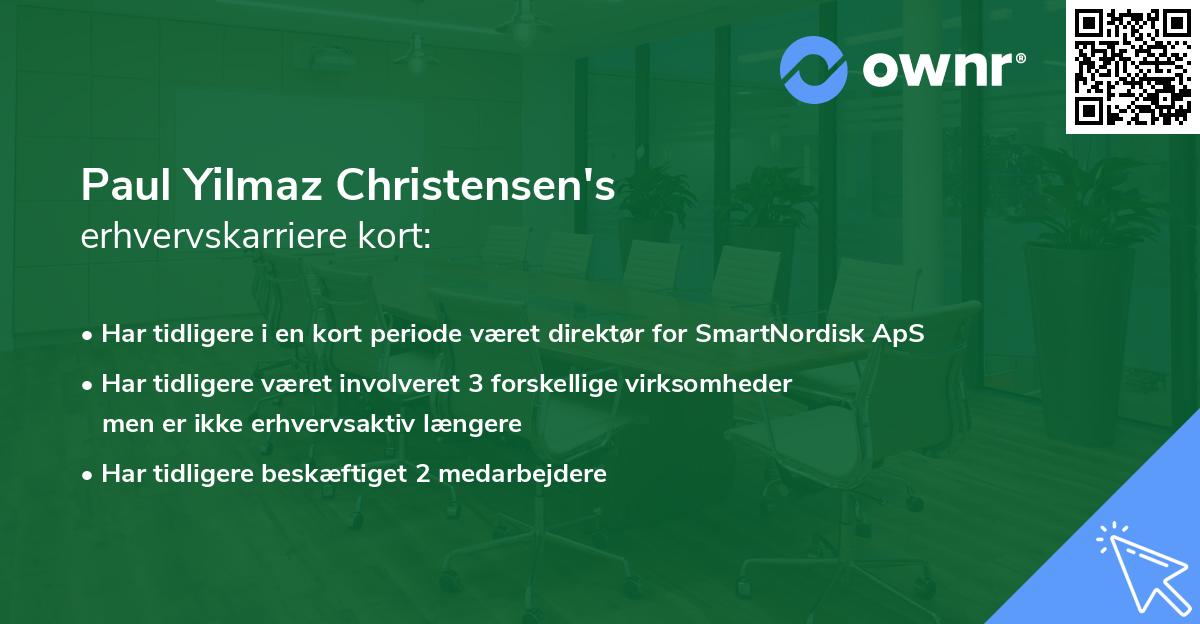 Paul Yilmaz Christensen's erhvervskarriere kort