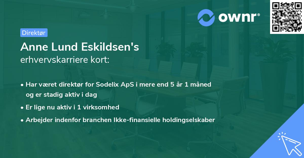 Anne Lund Eskildsen's erhvervskarriere kort