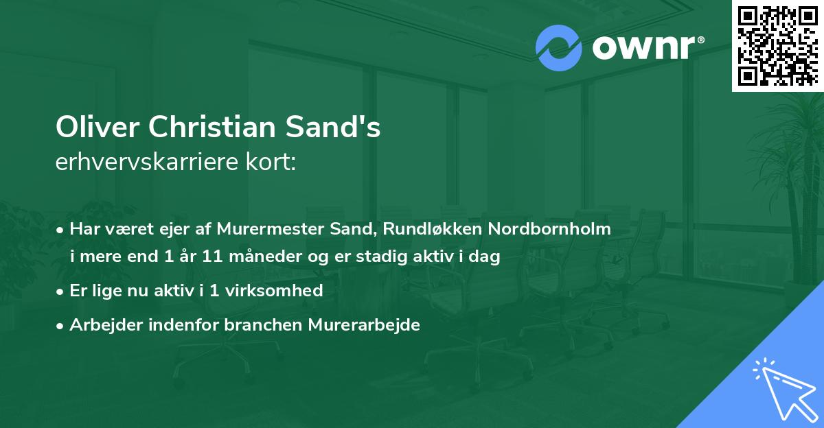 Oliver Christian Sand's erhvervskarriere kort