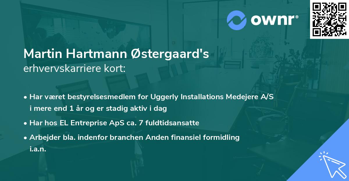 Martin Hartmann Østergaard's erhvervskarriere kort