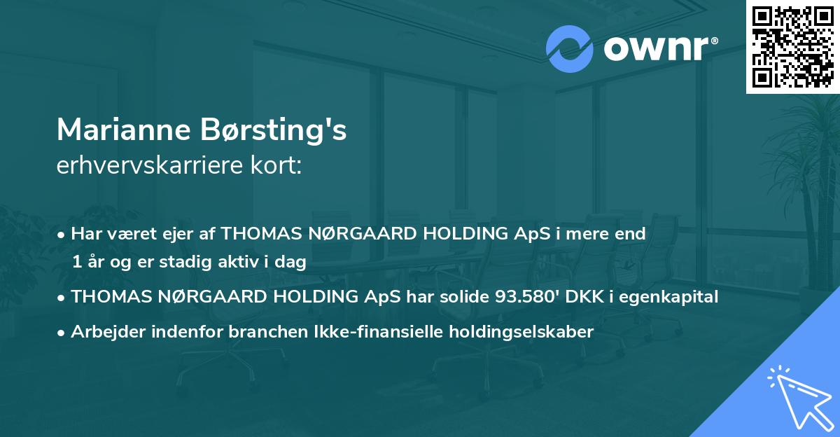 Marianne Børsting's erhvervskarriere kort