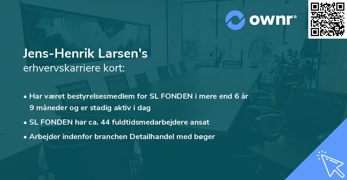 Jens-Henrik Larsen's erhvervskarriere kort