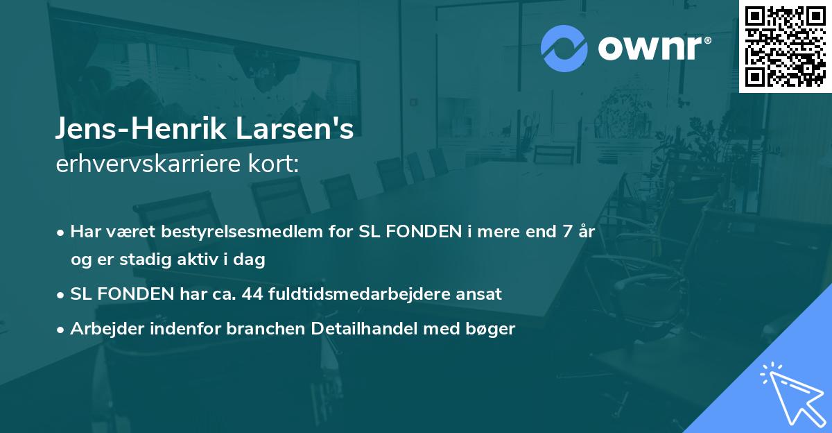 Jens-Henrik Larsen's erhvervskarriere kort