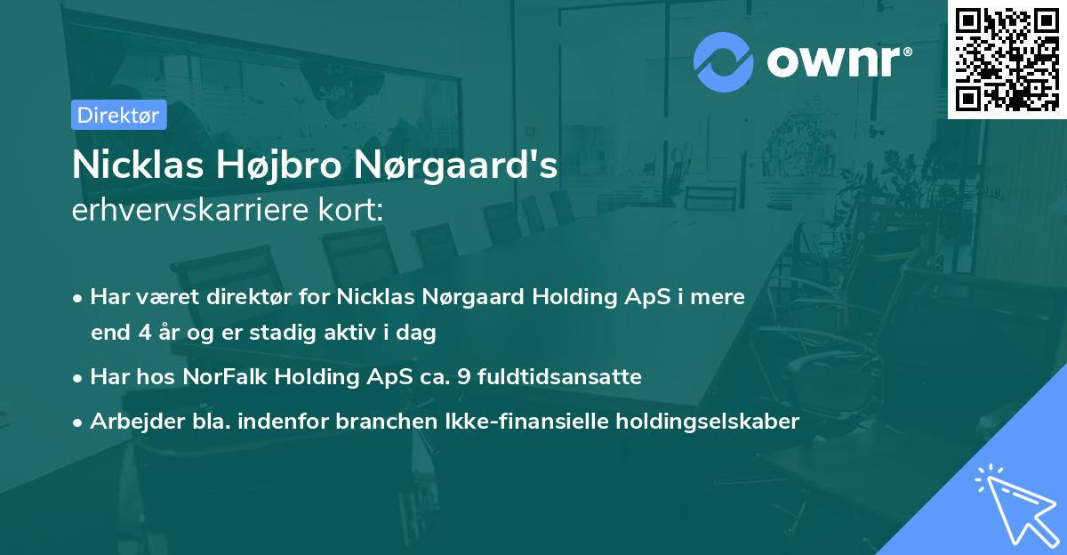 Nicklas Højbro Nørgaard's erhvervskarriere kort