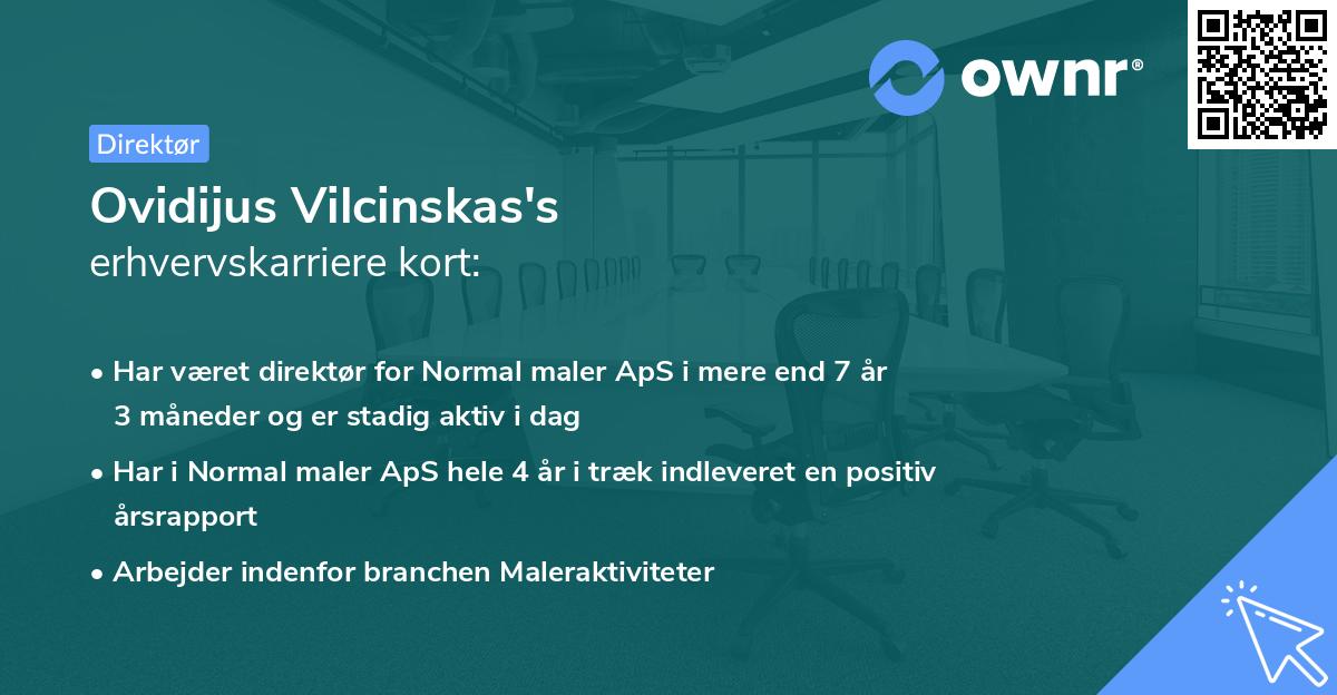 Ovidijus Vilcinskas's erhvervskarriere kort