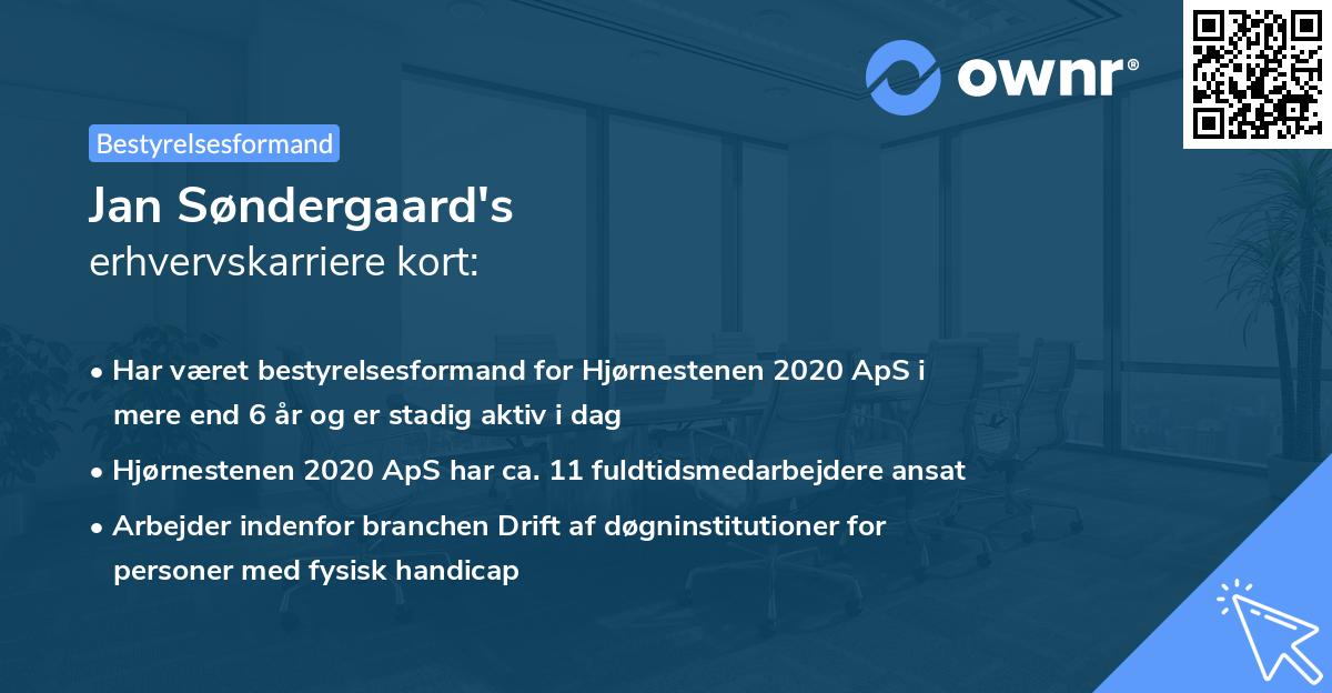 Jan Søndergaard's erhvervskarriere kort