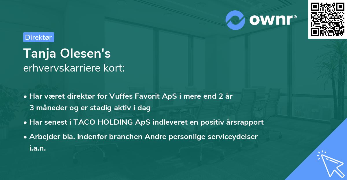 Tanja Olesen's erhvervskarriere kort