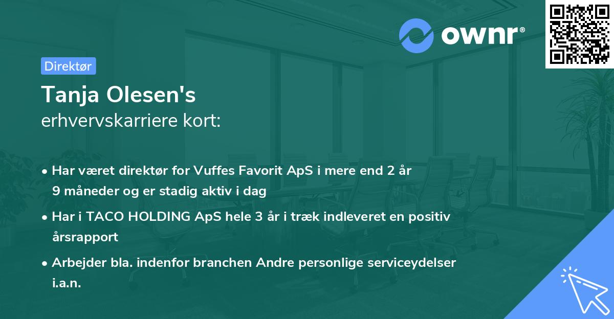 Tanja Olesen's erhvervskarriere kort