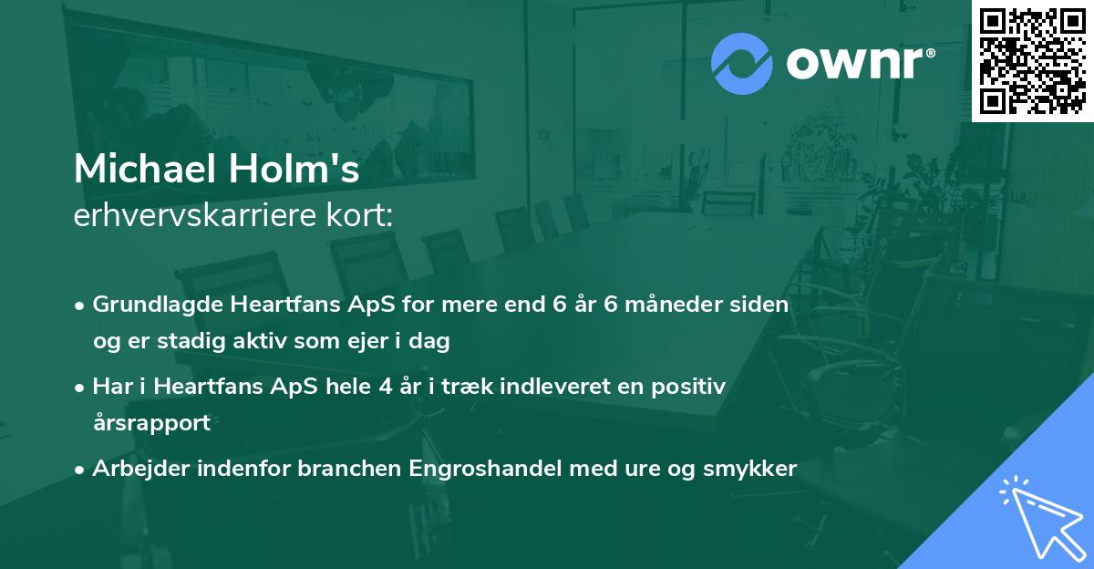 Michael Holm's erhvervskarriere kort