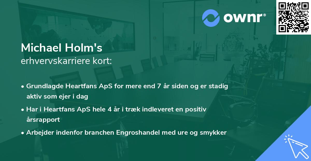 Michael Holm's erhvervskarriere kort