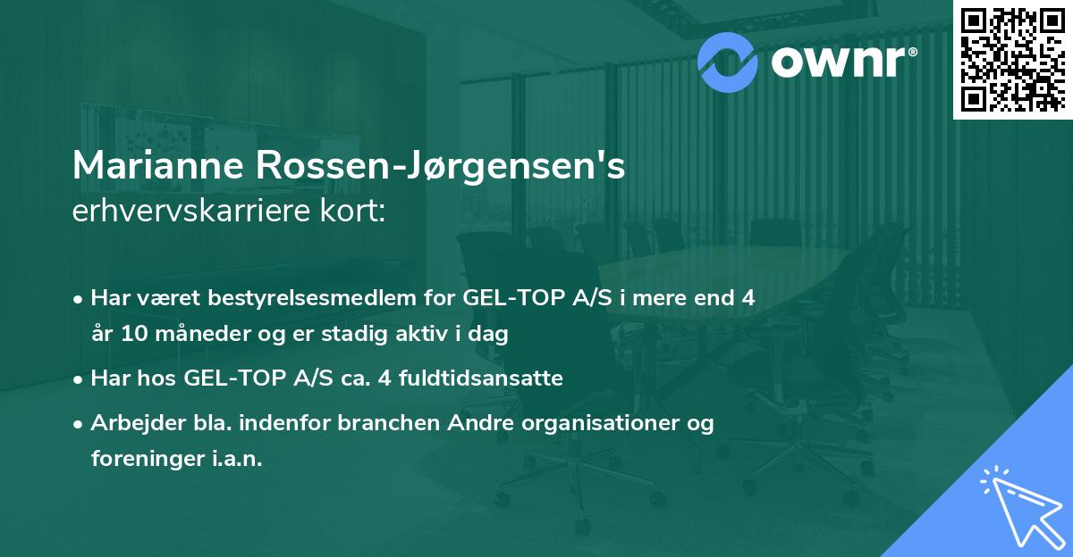 Marianne Rossen-Jørgensen's erhvervskarriere kort