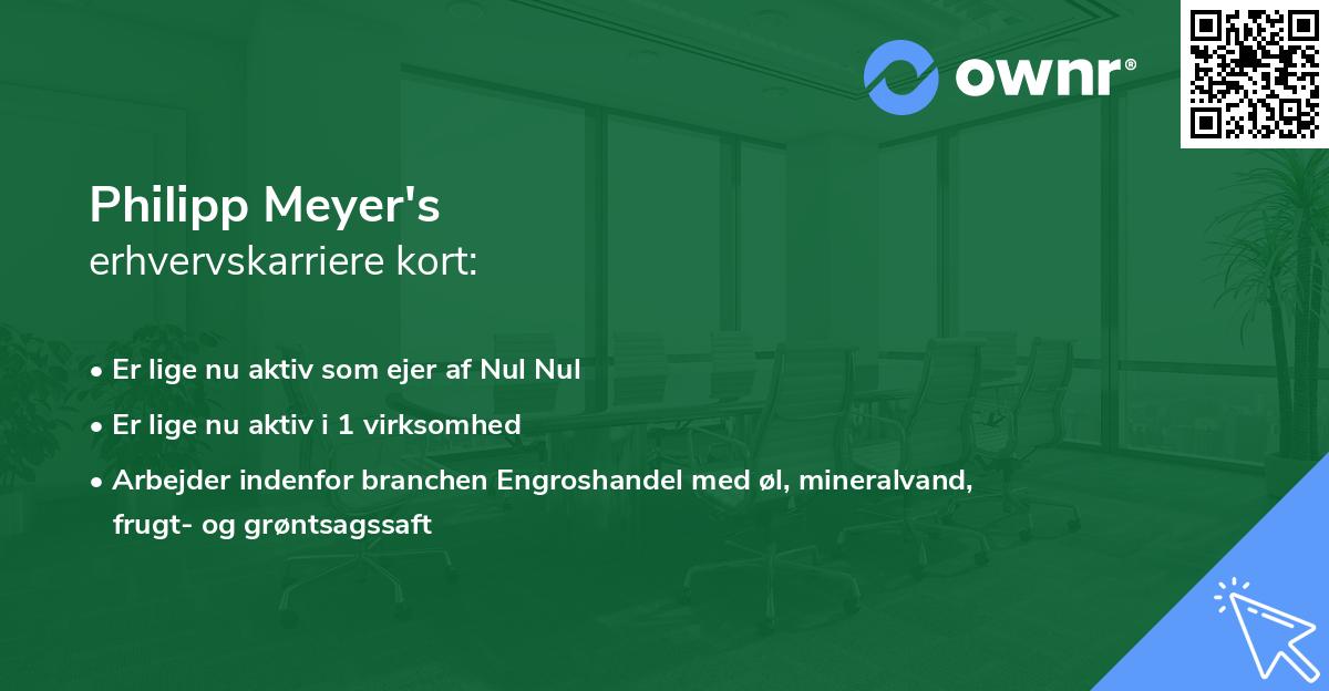 Philipp Meyer's erhvervskarriere kort