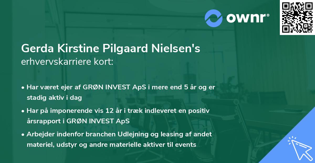 Gerda Kirstine Pilgaard Nielsen's erhvervskarriere kort