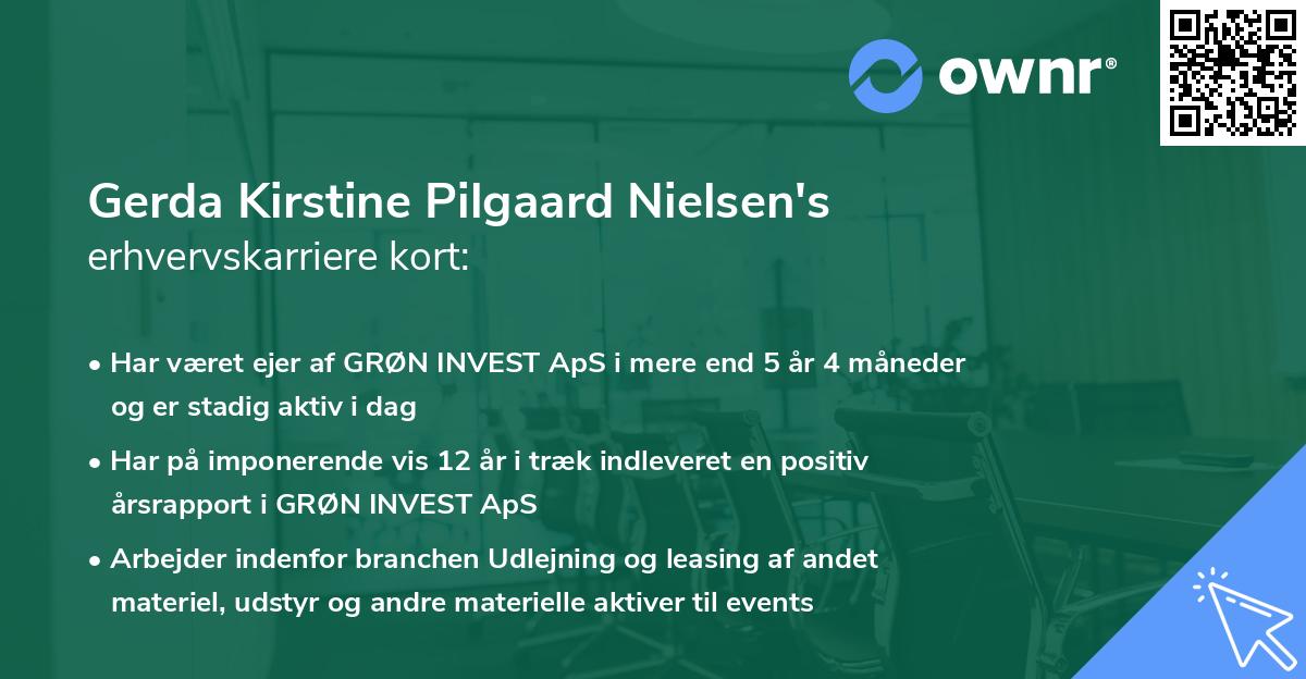 Gerda Kirstine Pilgaard Nielsen's erhvervskarriere kort