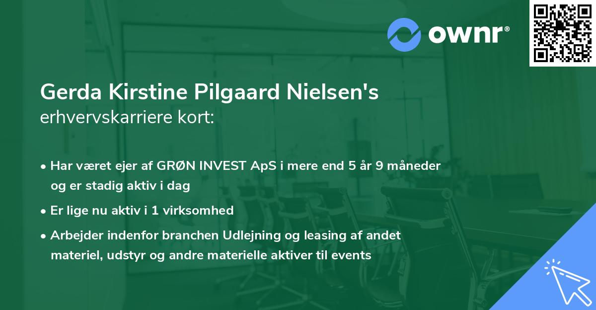 Gerda Kirstine Pilgaard Nielsen's erhvervskarriere kort