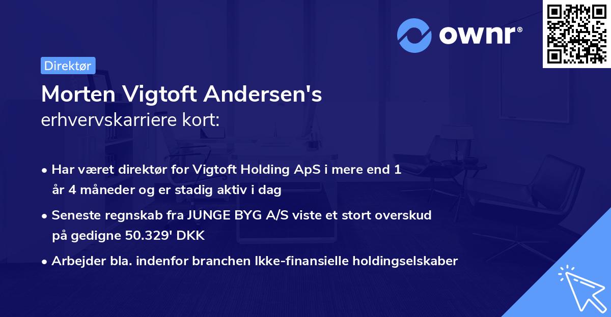 Morten Vigtoft Andersen's erhvervskarriere kort
