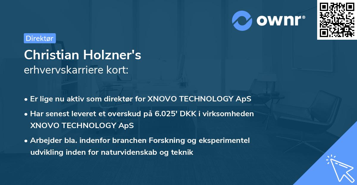Christian Holzner's erhvervskarriere kort