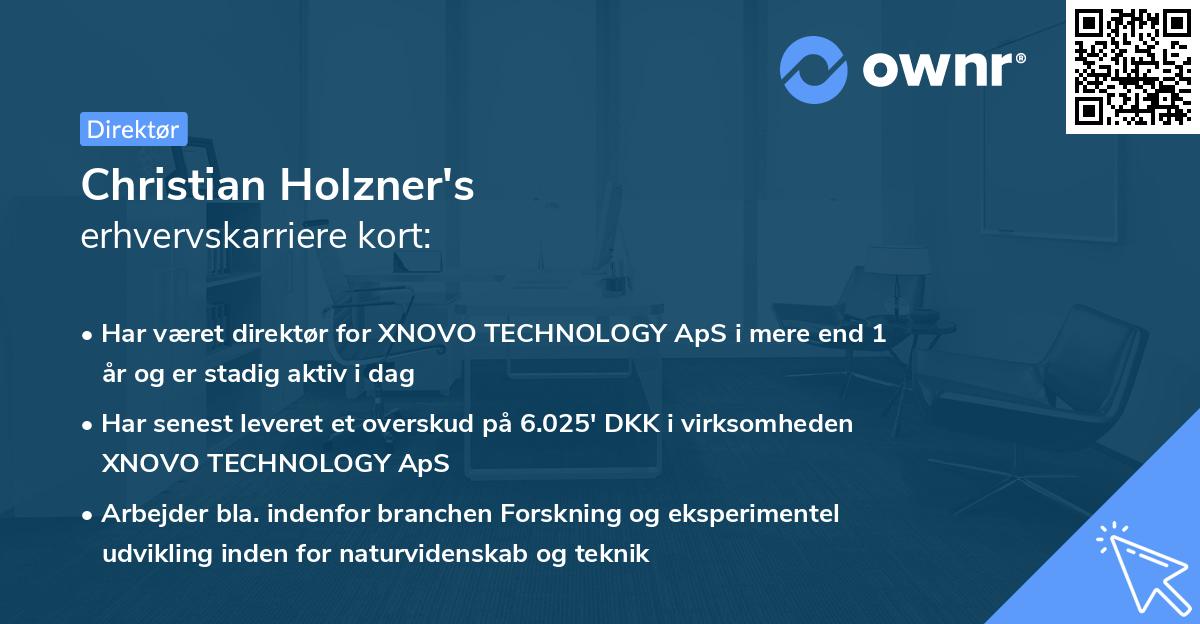 Christian Holzner's erhvervskarriere kort